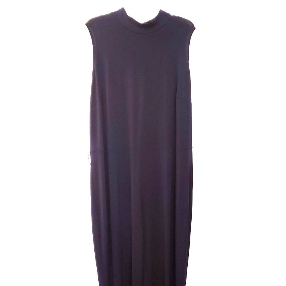 Jessica London Black Wide Leg Mock Neck Sleeveless Jumpsuit Size 24 EUC